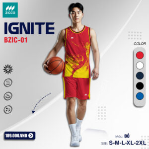 Áo Bóng Rổ Ignite BZIC-01 Màu Đỏ Vàng
