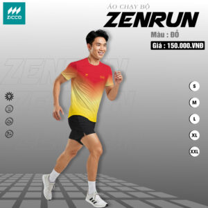 Áo Chạy Bộ ZICCO ZenRun Màu Đỏ Vàng - Năng Lượng & Phong Cách