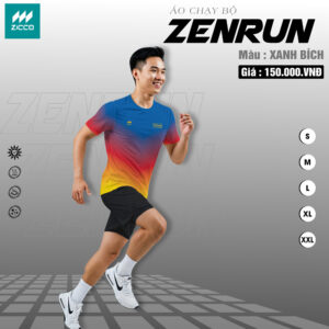 Áo Chạy Bộ ZENRUN Nam Màu Xanh Bích – Năng Động và Cá Tính