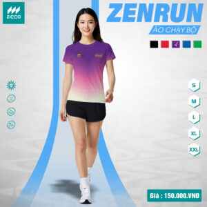 Áo chạy bộ ZENRUN nữ màu tím ombre - ZICCO