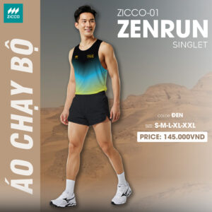 Áo chạy bộ Zicco Zenrun Singlet ZICCO-01 - Màu Đen Gradient Năng Động