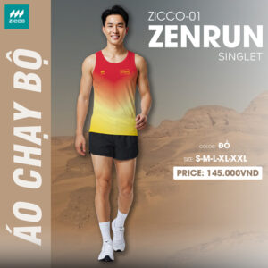 Áo chạy bộ ZICCO-01 Zenrun – Đỏ ombre năng động