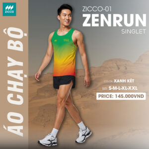 Zicco ZENRUN Singlet – Zicco-01 | Áo chạy bộ sắc xanh két rực rỡ