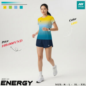 Áo Chạy Bộ Nữ Zicco RZIC-03 Energy - Vàng Xanh Cá Tính