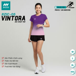 Áo chạy bộ nữ ZICCO RZIC-05 VINTORA màu tím ombré
